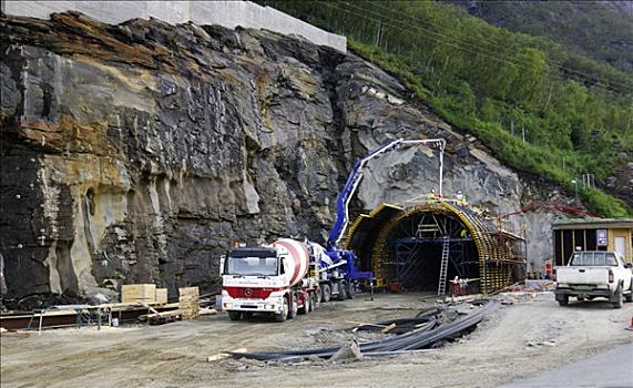 隧道,工地,罗加兰郡,南方,挪威,斯堪的纳维亚,欧洲