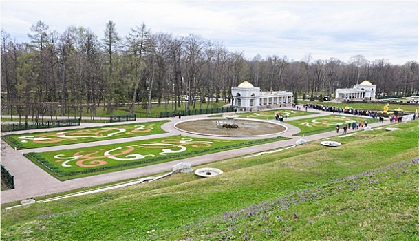 花园,彼得夏宫,宫殿,彼得斯堡,俄罗斯