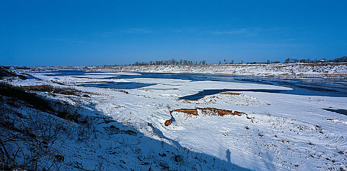 辽宁沈阳浑河浑河下游,冬季