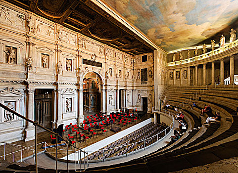 剧院,室内,维琴察,威尼托,意大利,欧洲