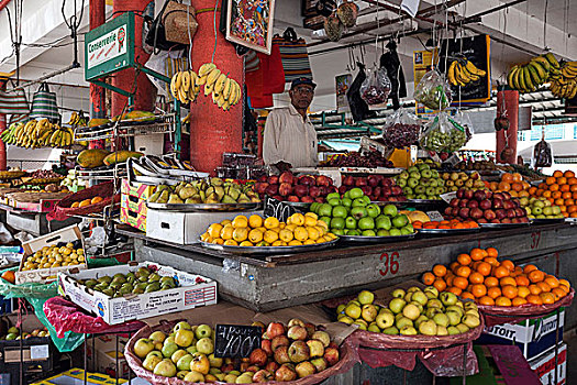水果摊,市集,毛里求斯,非洲