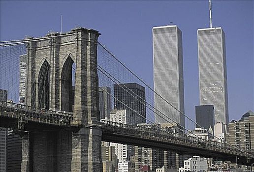 布鲁克林大桥,世贸中心,纽约,美国