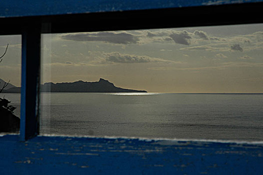 岛屿,阳光,反射,窗户,西部,海岸,苏格兰