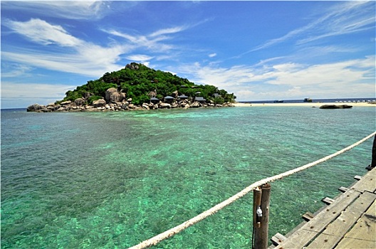 龟岛,木板路,天堂岛,泰国