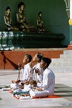 缅甸,仰光,祈祷,大金塔