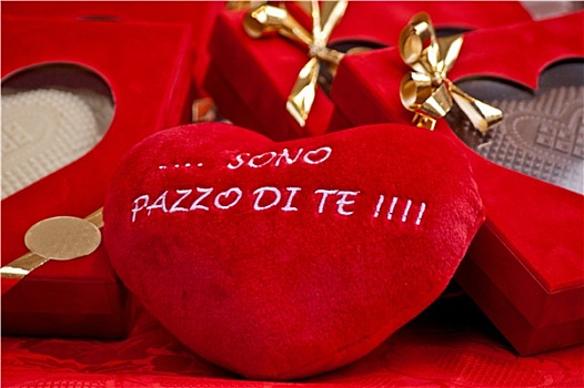 红色,心形,文字,喜爱,意大利,语言文字