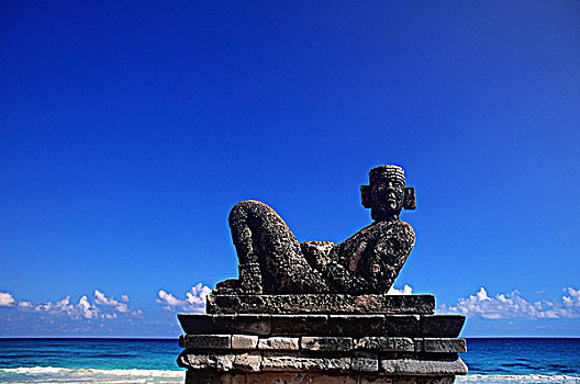 墨西哥,尤卡坦半岛,海洋,坎昆,雕塑