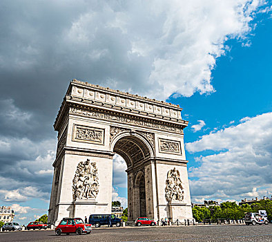 凯旋门,拱形,地点,戴高乐,巴黎,法兰西岛,法国,欧洲