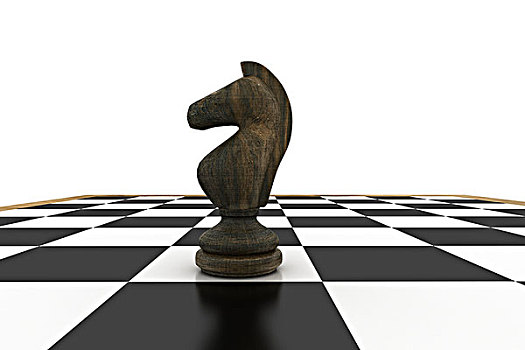 黑色,国际象棋马,棋盘