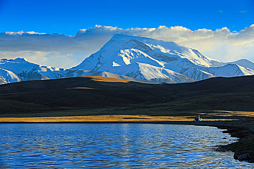 西藏玛旁雍措和纳木那尼峰