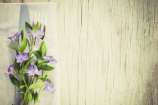 节日餐桌,布置,紫花