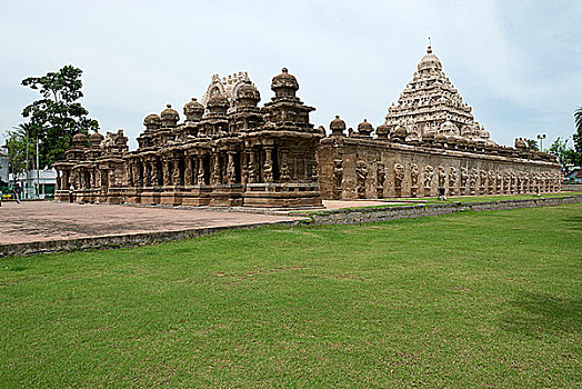 花园,正面,庙宇,泰米尔纳德邦,印度