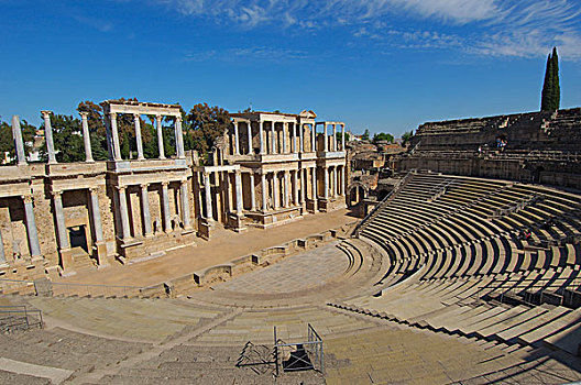 罗马剧院,梅里达,巴达霍斯省,埃斯特雷马杜拉,西班牙,欧洲