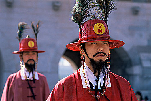 韩国,首尔,景福宫,头像,仪式,传统服装