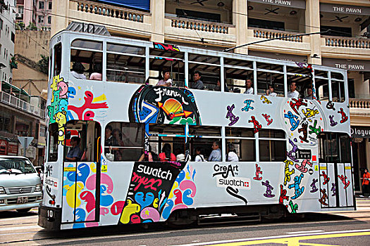 城市,有轨电车,湾仔,香港