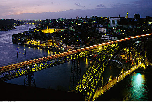 桥,穿过,杜罗河,欧洲,河,波尔图,葡萄牙