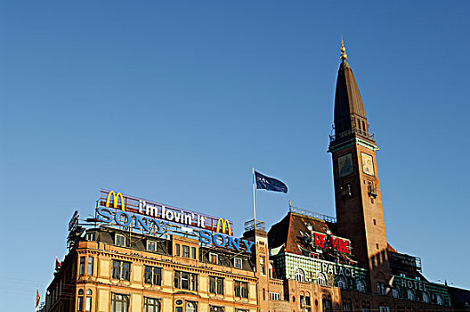 丹麦,哥本哈根,市政厅,广场,宫殿,酒店