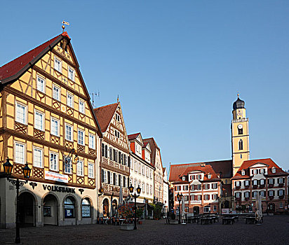 市场,方形,相似,房子,大教堂,地区,巴登符腾堡,德国,欧洲