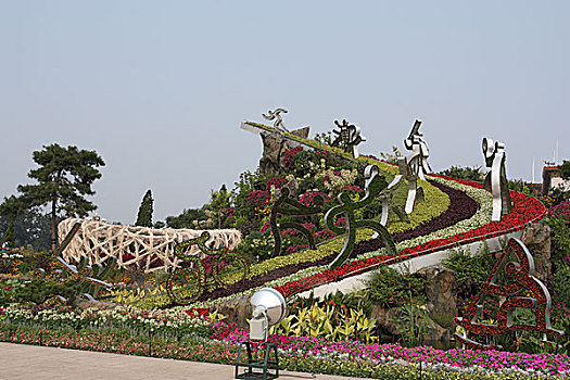 北京天安门前的花坛