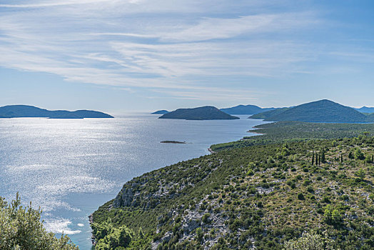 克罗地亚亚得里亚海海岸线自然风光