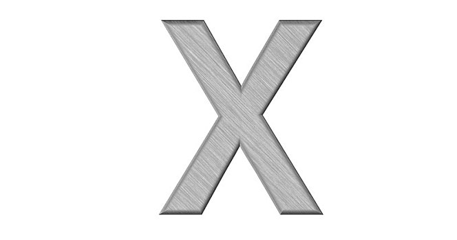 字母x,金属,白色,隔绝,背景