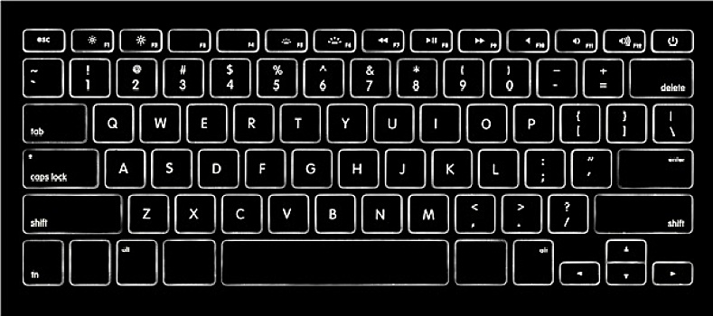 电脑键盘,光亮,逆光