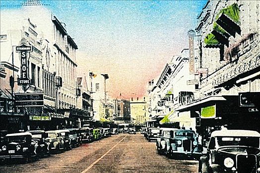 20年代,明信片,夏威夷,瓦胡岛,市区,檀香山