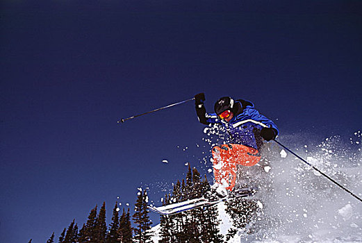 滑雪,跳跃,布莱肯里奇,科罗拉多,美国