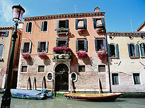 传统,威尼斯,建筑,运河