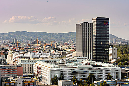 维也纳,市中心,总部,建筑,塔,俯视,奥地利