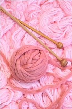 球体,粉色,毛织品,针