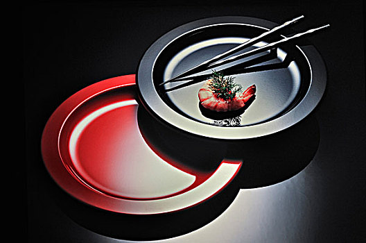 盘子,筷子,对虾