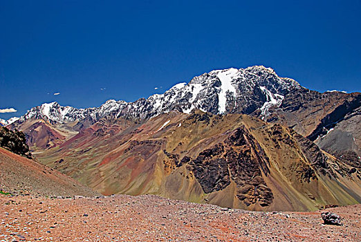 山顶,安第斯山脉,阿根廷,门多萨