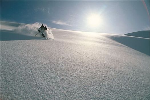 高山滑雪,东南部,冬天,景色