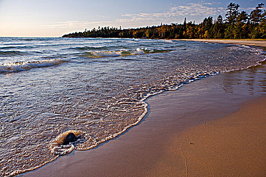 海滩,小湾,苏必利尔湖,苏必利尔湖省立公园,大湖区,安大略省,加拿大