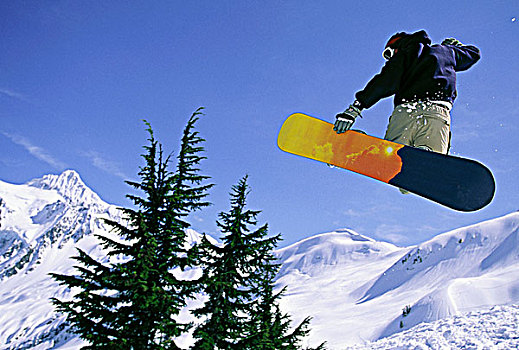 滑雪板玩家,空气,不列颠哥伦比亚省,加拿大