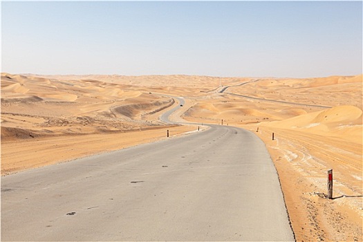 道路,沙漠,绿洲,区域,酋长国,阿布扎比,解开,阿联酋