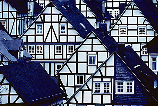 历史,城市,区域,半木结构,房子,地区,北莱茵威斯特伐利亚,德国,欧洲