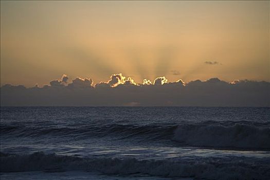 日出,上方,海滩,乌拉圭