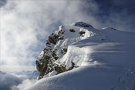 冰,雾,装载,重,雪,阿尔卑斯山,奥地利