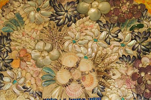 海螺壳,镶嵌图案,锡利群岛,南,英格兰,英国,欧洲