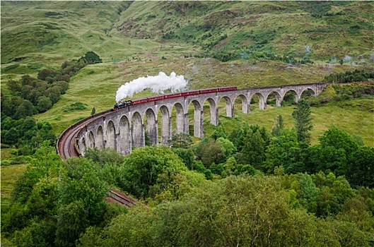 火车头,著名,高架桥,苏格兰