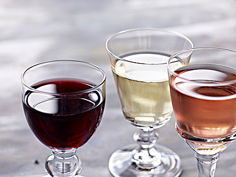 玻璃杯,红色,白葡萄酒