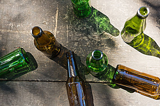 空,啤酒瓶,厚木板,公园