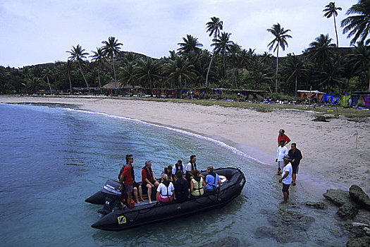 斐济,岛屿,海滩,游客,降落,黄道十二宫