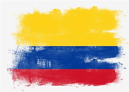 旗帜,哥伦比亚,涂绘,画刷