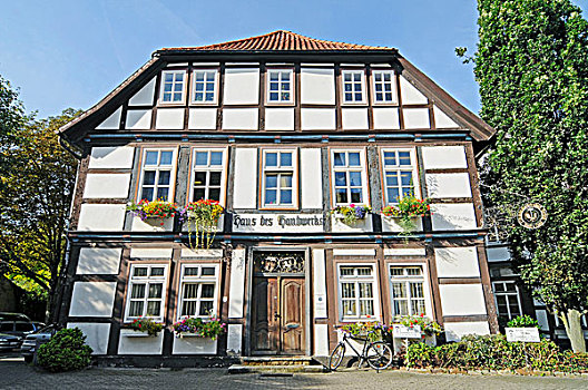 房子,历史,半木结构,建筑,城镇,中心,东方,北莱茵威斯特伐利亚,德国,欧洲