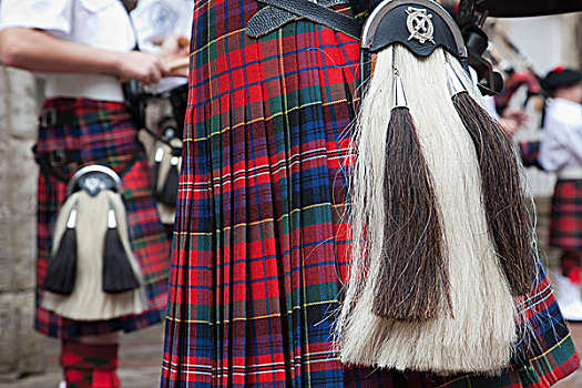苏格兰,爱丁堡,皇家大道,苏格兰式短裙
