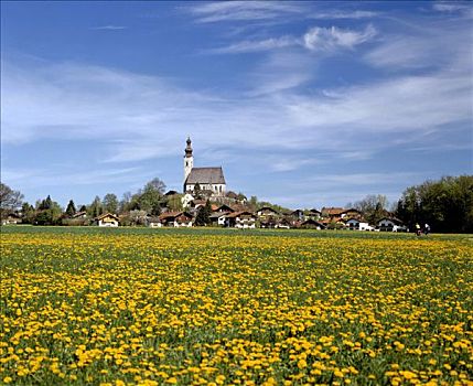 教区教堂,生气,贝希特斯加登地区,上巴伐利亚,德国