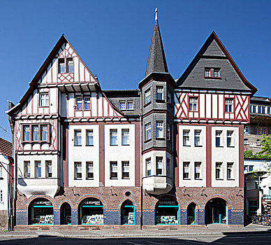 历史,商业建筑,黑森州,德国,欧洲